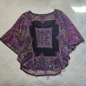 INC Purple Geo Batwing Blouse